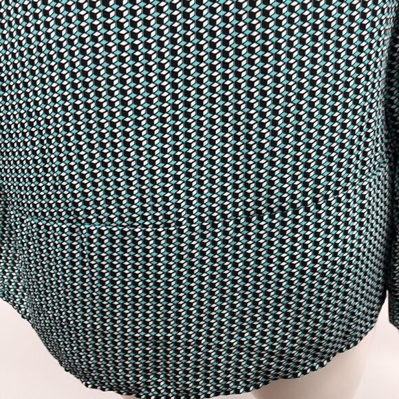 Worthington aqua cube print long sleeve top - Picture 6 of 6